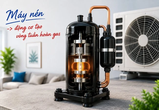 Máy nén điều hòa là gì? Máy nén làm nhiệm vụ gì?